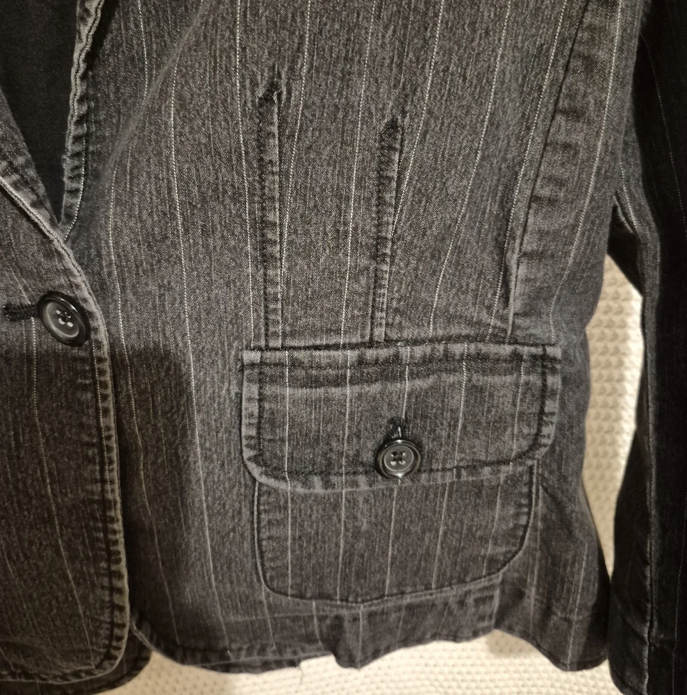 Peplum Pinstripe Blazer - Picture 2 of 5